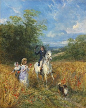 Un saludo de paso Heywood Hardy montando a caballo Pinturas al óleo